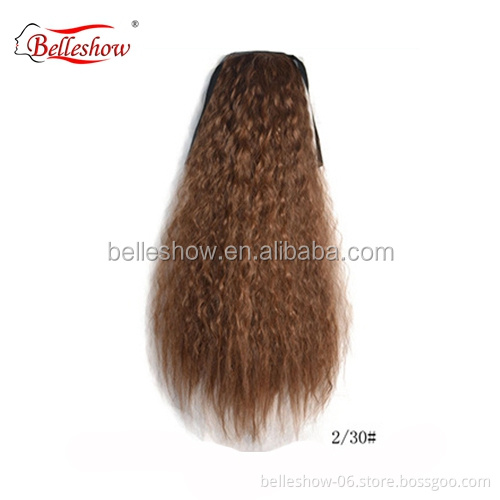 Hot sell Corn hot-sale horsetail synthetic tail strap Corn-long curly-haired ponytail bundled wig ponytail naturl ponytail